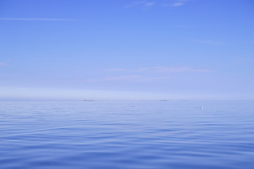 Beatiful view over tranquil blue sea. Natural background.