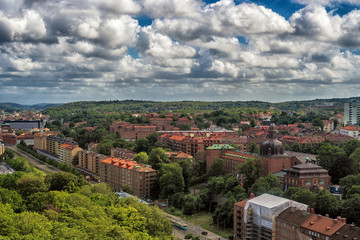 Goteborg, Sweden - July, 2017: Gothenburg city overview from the ferris wheel