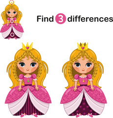 Find 3 Differences Between two Princess