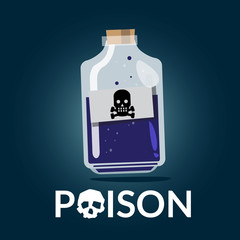 poison bottle with typographic - vector