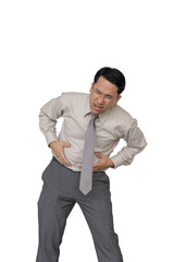 Fototapeta premium Businessmen are standing stomachache.