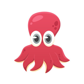 Cartoon octopus vector isolated illustration