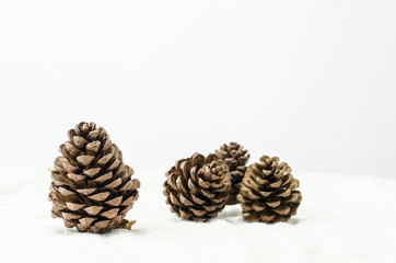 pine cones and bear in chrismas