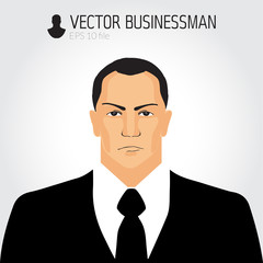 Angry businessmand avatar, businessman icon, business portrait, character