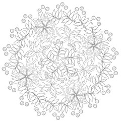 Fototapeta premium Coloring book page for adults and kids in doodle style.