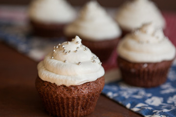 Chocolate cupcakes with cream cheese frosting