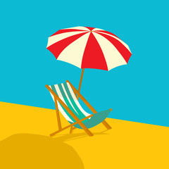 Flat style beach icon