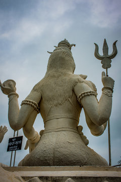 Visakhapatnam India: Shiva Parvathi statues on Kailasagiri hill in Andhra Pradesh state India
