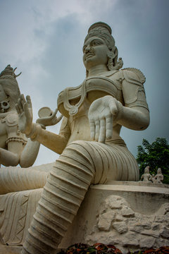 Visakhapatnam India: Shiva Parvathi statues on Kailasagiri hill in Andhra Pradesh state India