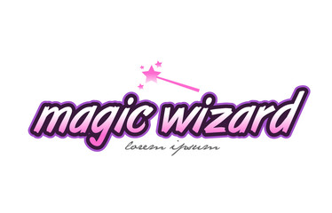 magic wizard word text logo icon design concept idea