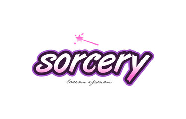 sorcery word text logo icon design concept idea