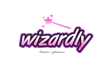 wizardly word text logo icon design concept idea