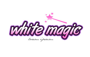 Fototapeta premium white magic word text logo icon design concept idea