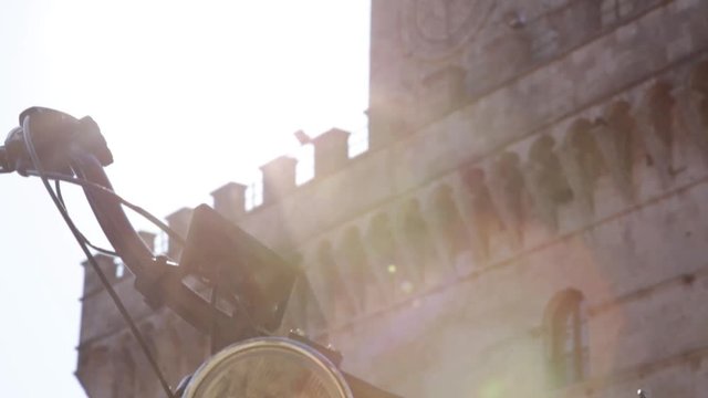 details of a retro vintage e-bike