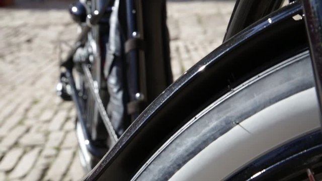 Details Of A Retro Vintage E-bike Electronic Bicycle