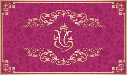 Ganesha, wedding card, royal Rajasthan, India