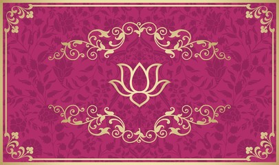 water lily, wedding card design, royal India