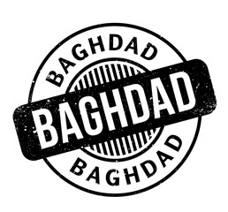 Baghdad rubber stamp. Grunge design with dust scratches. Effects can be easily removed for a clean, crisp look. Color is easily changed.