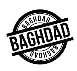 Baghdad rubber stamp. Grunge design with dust scratches. Effects can be easily removed for a clean, crisp look. Color is easily changed.