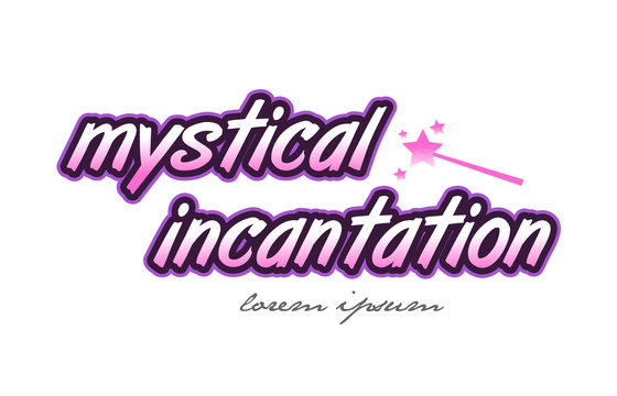 mystical incantation word text logo icon design concept idea