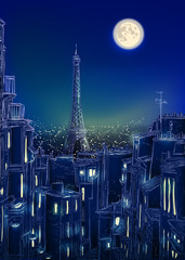 Obrazy  wektor Paryż Dach