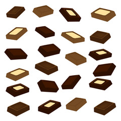 Chocolate set. Chocolate bar. Vector illustration