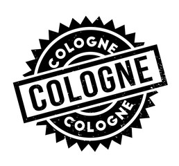 Cologne rubber stamp. Grunge design with dust scratches. Effects can be easily removed for a clean, crisp look. Color is easily changed.
