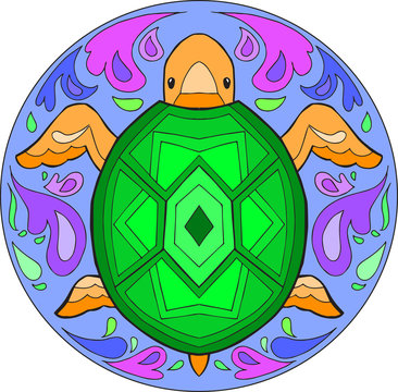 Turtle decorative mandala illustration