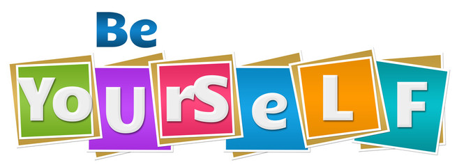 Be Yourself Colorful Squares Text 