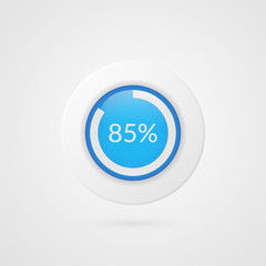 85 percent pie chart. Percentage vector infographics. Circle diagram isolated symbol. Business illustration icon for marketing presentation, project, planning, download, report, web design