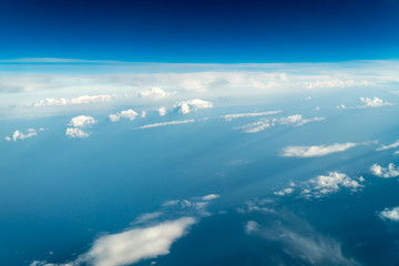 Naklejka na ściany i meble Flying Through Beautiful Landscape Of Earth Clouds