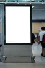 Fototapeta na wymiar blank advertising billboard at airport