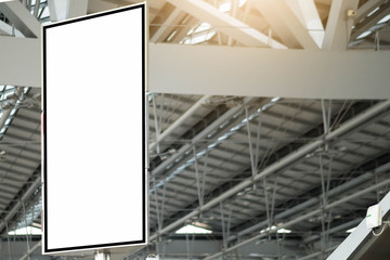 blank advertising billboard at airport