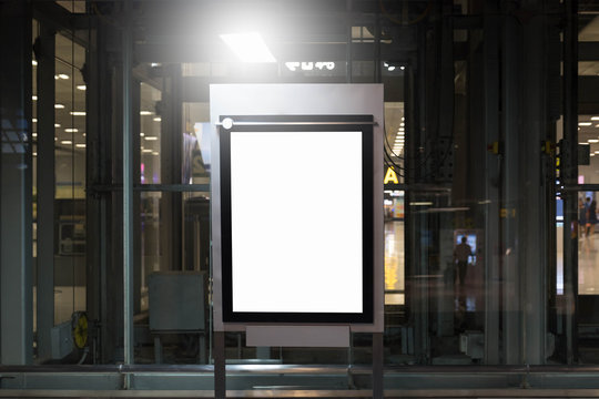 Blank Advertising Billboard At Airport