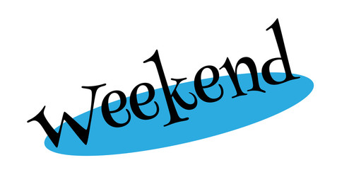 Weekend rubber stamp. Grunge design with dust scratches. Effects can be easily removed for a clean, crisp look. Color is easily changed.