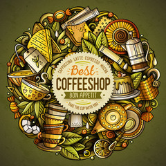 Cartoon vector doodles Tea illustration