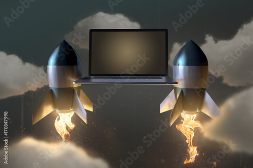 "Notebook mit Raketenantrieb" Stockfotos und lizenzfreie ...
