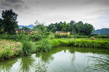 Fototapeta premium Mountains and countryside scenery 