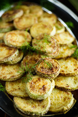 zucchini roasted slices in a plate
