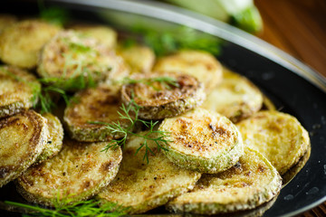 zucchini roasted slices in a plate