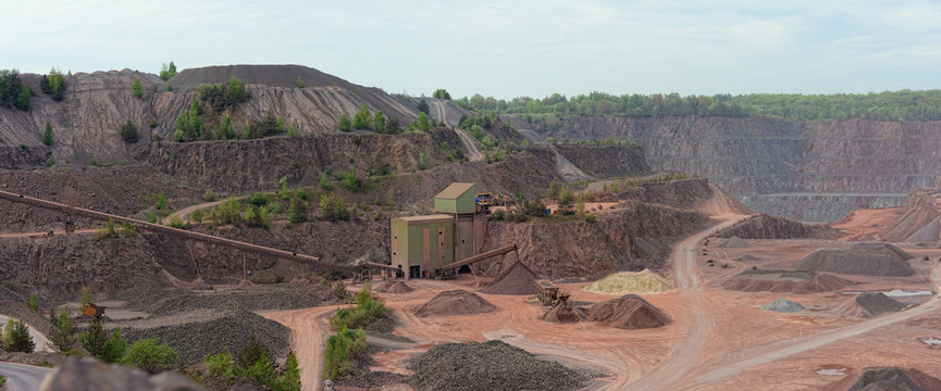 View into a porphyry mine quarry.
