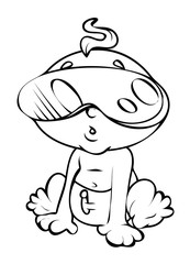 Baby Wearing VR Gear Clip-art Vector