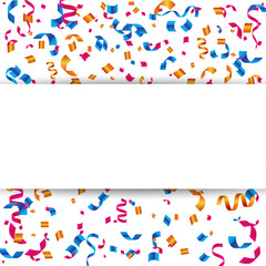 Celebration carnival. Bright colorful vector confetti background.