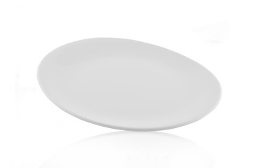 Ceramic plate isolated on white background