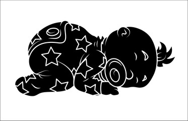 Cute Sleeping Baby Silhouette
