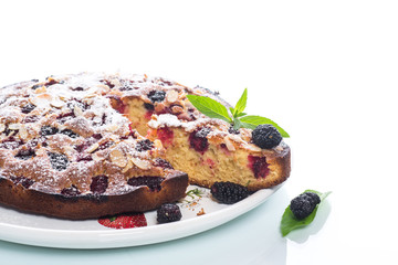 Sweet biscuit pie with mulberry berries