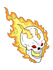 Burning Skull Vector Illustration