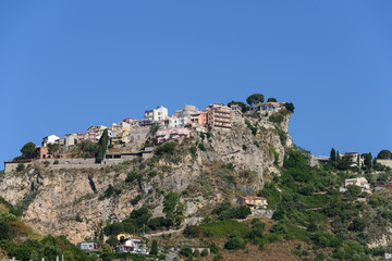 Fototapeta premium Taormina Sizilien Blick auf Castelmola