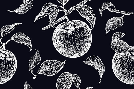 Seamless background with apples.