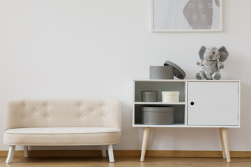Designed white sofa